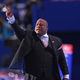 Pastor Mark Burns addresses delegates on the final night of the Republican National Convention at the Quicken Loans Arena in Cleveland on July 21, 2016.
ROBYN BECK/AFP/Getty Images